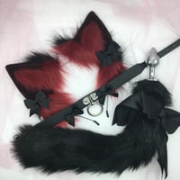 Burgundy / black Kitten 🐈‍⬛🐾 petplay set 