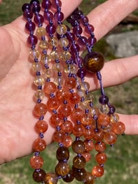 Image 3 of Amethyst Super Seven Mala, Amethyst Mala, Sunstone Mala, Gold Rutilated Quartz Mala