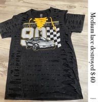 Medium Checkered black lace destroyed