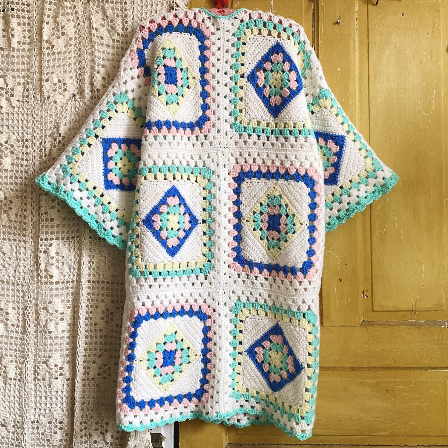 Image of Cotton Candy Squares Granny Sweater