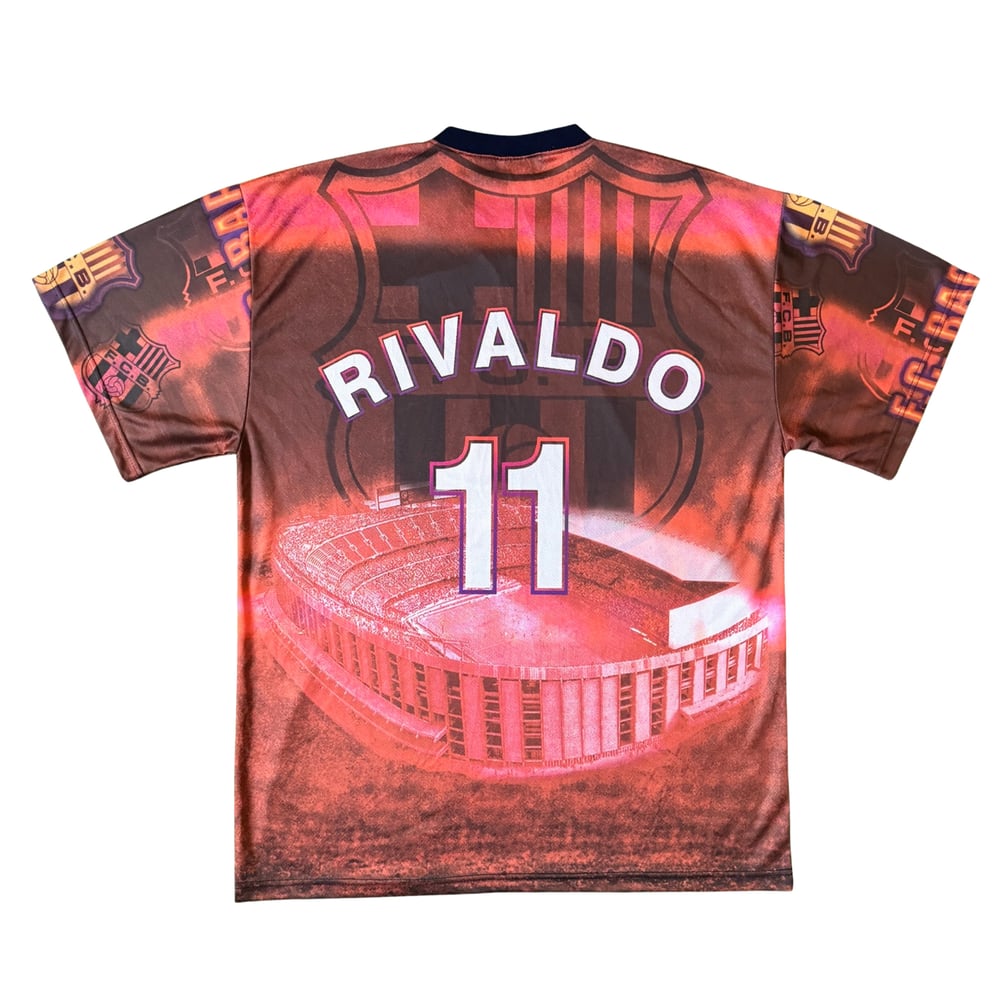 Image of Vintage 90s Rivaldo Bootleg Football Fan Shirt 