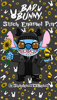 Bad Bunny Stitch Enamel Pin