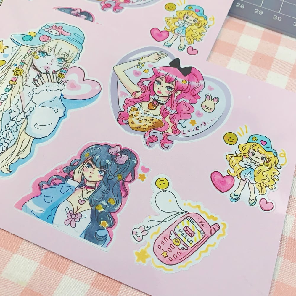 Image of Pink Fashion Sticker Sheet