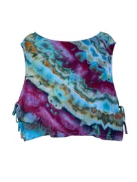 Image 2 of L 100% Cotton Woven Side-Tie Top in Tropical Geode Ice Dye