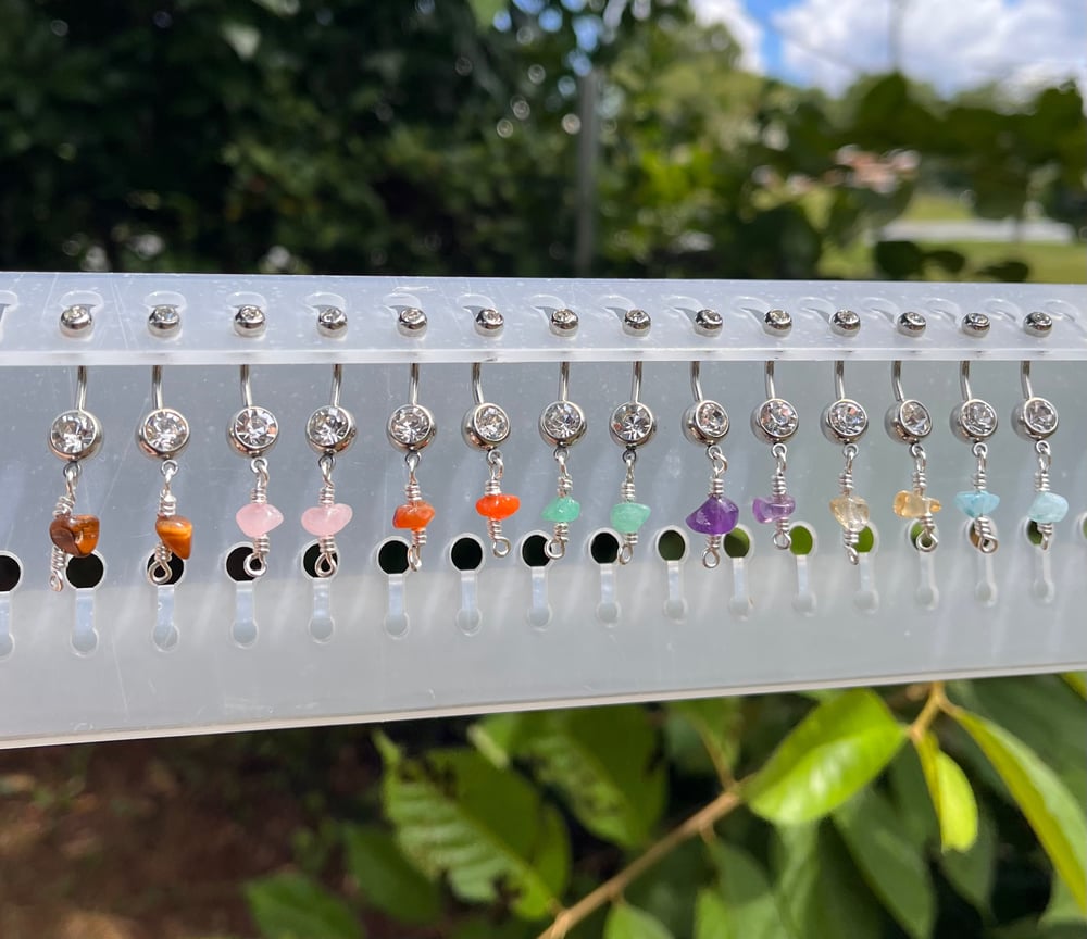 Image of Silver Crystal Belly Rings 