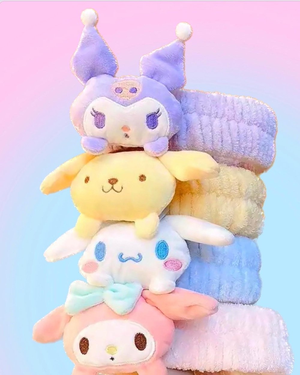 Image of Sanrio Spa day plush bow makeup headband 