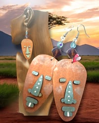 African Tribal Mask Earrings 