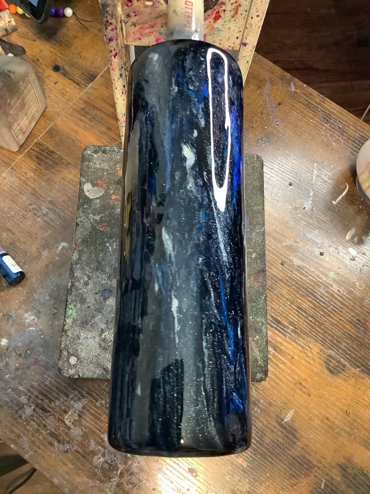 Image of 30oz Blue Silver Black marble