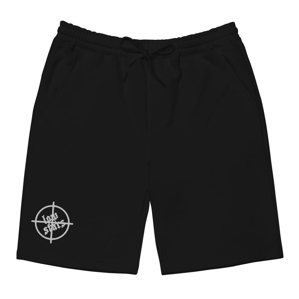 Image of Black Crosshair fleece shorts