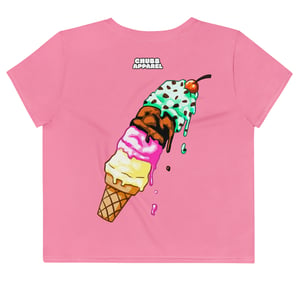 Image of “Tickle Me Pink” Soft Serve C.H.U.B.B. Cream Crop Tee