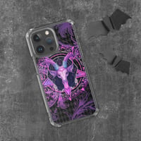 Image 1 of Dark Goth Baphomet Goat and Pentagram Clear Case for iPhone®