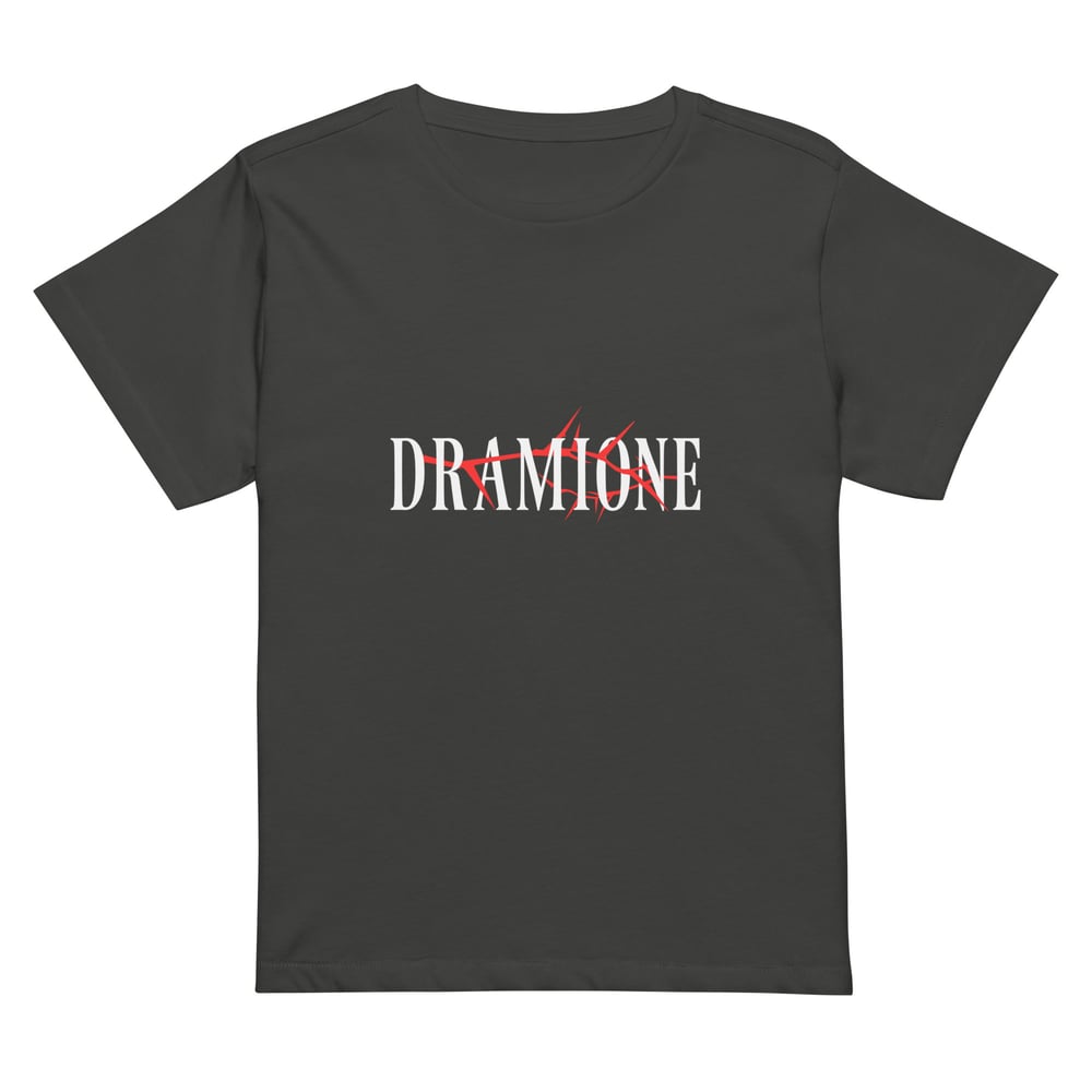 Image of Dramione White & Red | Women’s high-waisted boxy t-shirt