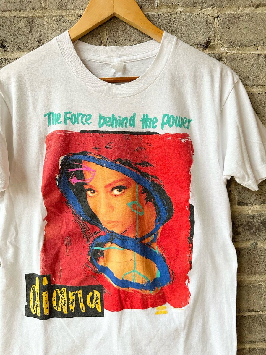 Image of 1991 VINTAGE “DIANA ROSS - THE FORCE BEHIND THE POWER” CONCERT TEE,  SIZE: MEDIUM