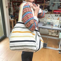 Image 1 of Grellow Stripe Cube Tote