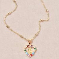 Image 2 of MC Heart Virgin Mary Necklace 