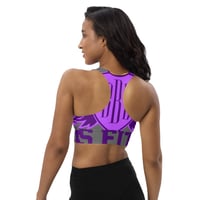 Image 3 of BOSSFITTED Purple and Grey Longline Sports Bra