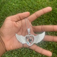 ANGEL WING HEART CUSTOM JESUS PIECE PENDANT CHAIN