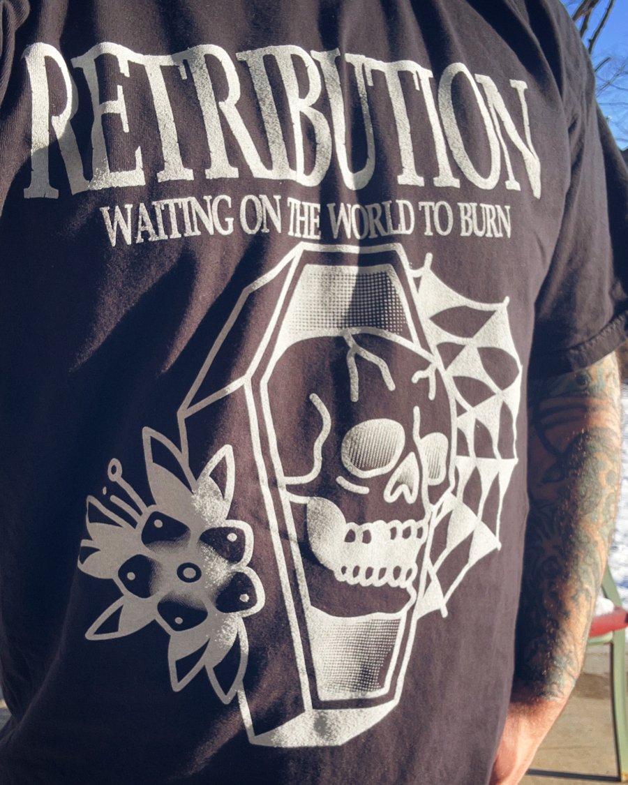 Image of Retribution Coffin T-Shirt