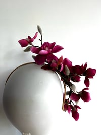 Image 2 of Burgundy magnolia headpiece 