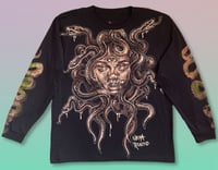 Image 1 of “MEDUSA” BLEACH PAINTED LONG SLEEVE T-SHIRT XL