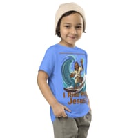 Image 6 of I Ride With Jesus Surfing Toddler Short Sleeve Tee