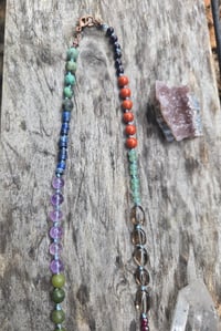 Image 2 of Multi gemstone knotted necklace