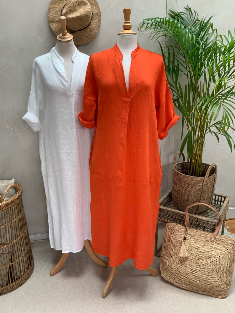 Image of Robe En Lin Cybèle Orange