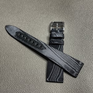 Image of Black Tie Extra Thin Moiré Watch Strap