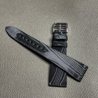 Image 3 of Black Tie Extra Thin Moiré Watch Strap