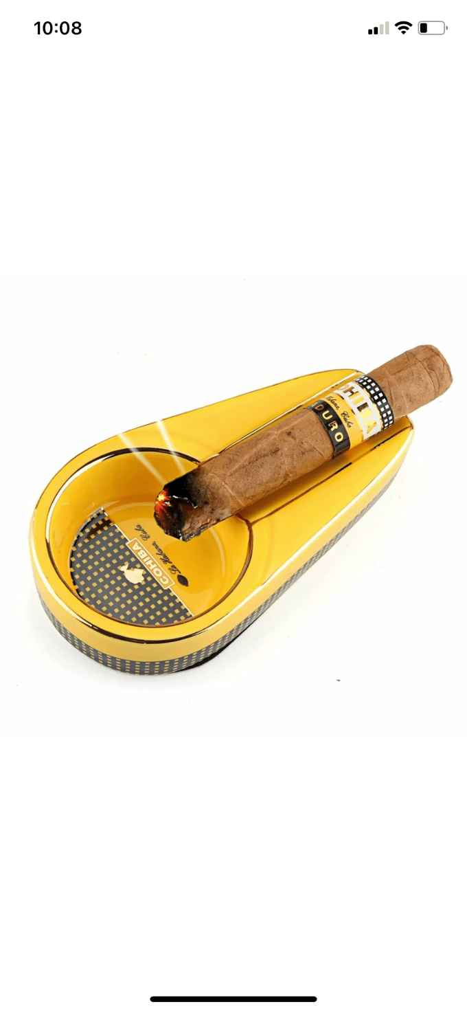 Image of Ceramic Cigar Ashtray Cigarate Travel Ash Holder Ash Single Slot Portable 