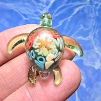 Image 3 of "UNDER THE SEA" CORAL REEF IMPLOSION SEA TURTLE PENDANT SMALL 8