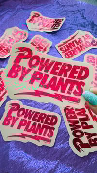 Image 1 of Powered By Plants chromatic vegan bolt sticker 