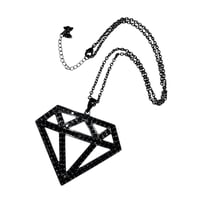 Image 1 of bling diamond necklace *black*