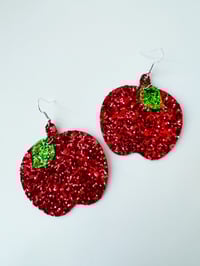 Image 1 of Apple earrings- sparkly or matte 