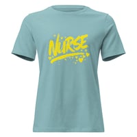 Image 7 of Women's Relaxed T-Shirt, Graffiti Style Nurse Tee