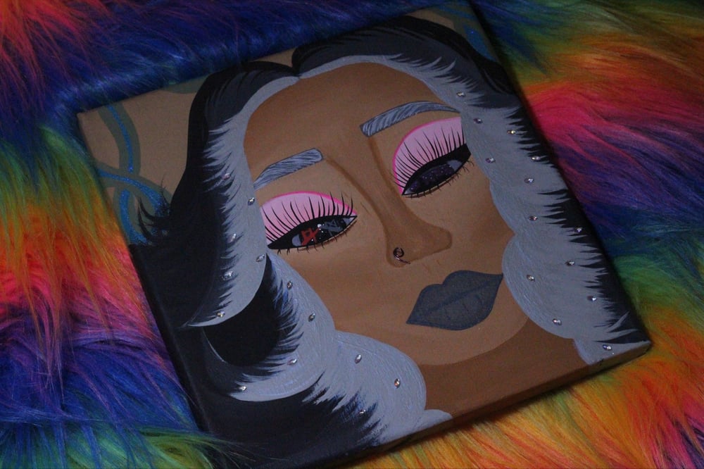 Image of “City Eyes” 💋 12x12 Original 1/1 