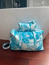 Trousse de toilette - Toile de Jouy turquoise