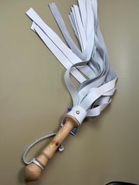 Image 3 of White leather thuddy flogger “Ghost”