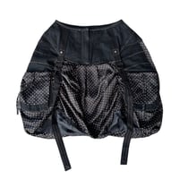 Polka dot denim skirt