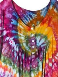 Image 3 of XL Luxe Knit Babydoll Top in Tropical Spiral Ice Dye