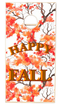 Image 6 of Cornhole set (Happy Fall) on Orange leaved trees 