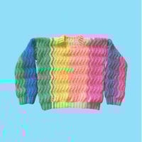 Wavy Rainbow Crochet Sweater