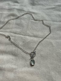 Image 3 of Baby Blue Sea Glass Toggle Chain Necklace