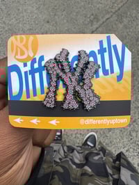 Image 2 of Pink Rose Yankee Pin