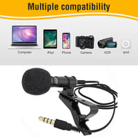 Image 2 of 13.5mm Clip-On Car Audio Microphone Mini Wired External Mic