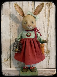 Image 1 of Folk Art Bunny Rabbit Doll Easter 