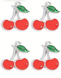 Image 1 of Enamel Red Cherry 