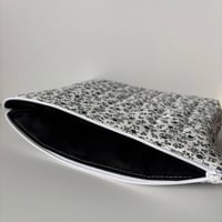 Image 4 of Black Floral Handmade Quilted Makeup Bag 