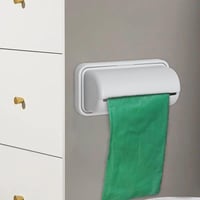 Image 3 of Kitchen Roll Storage Box – Wall-Mount Trash Bag Holder & Film Dispenser with Shelf , No Drilling R
