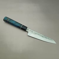 Image 1 of Petty knife with blue maple Wa handle 